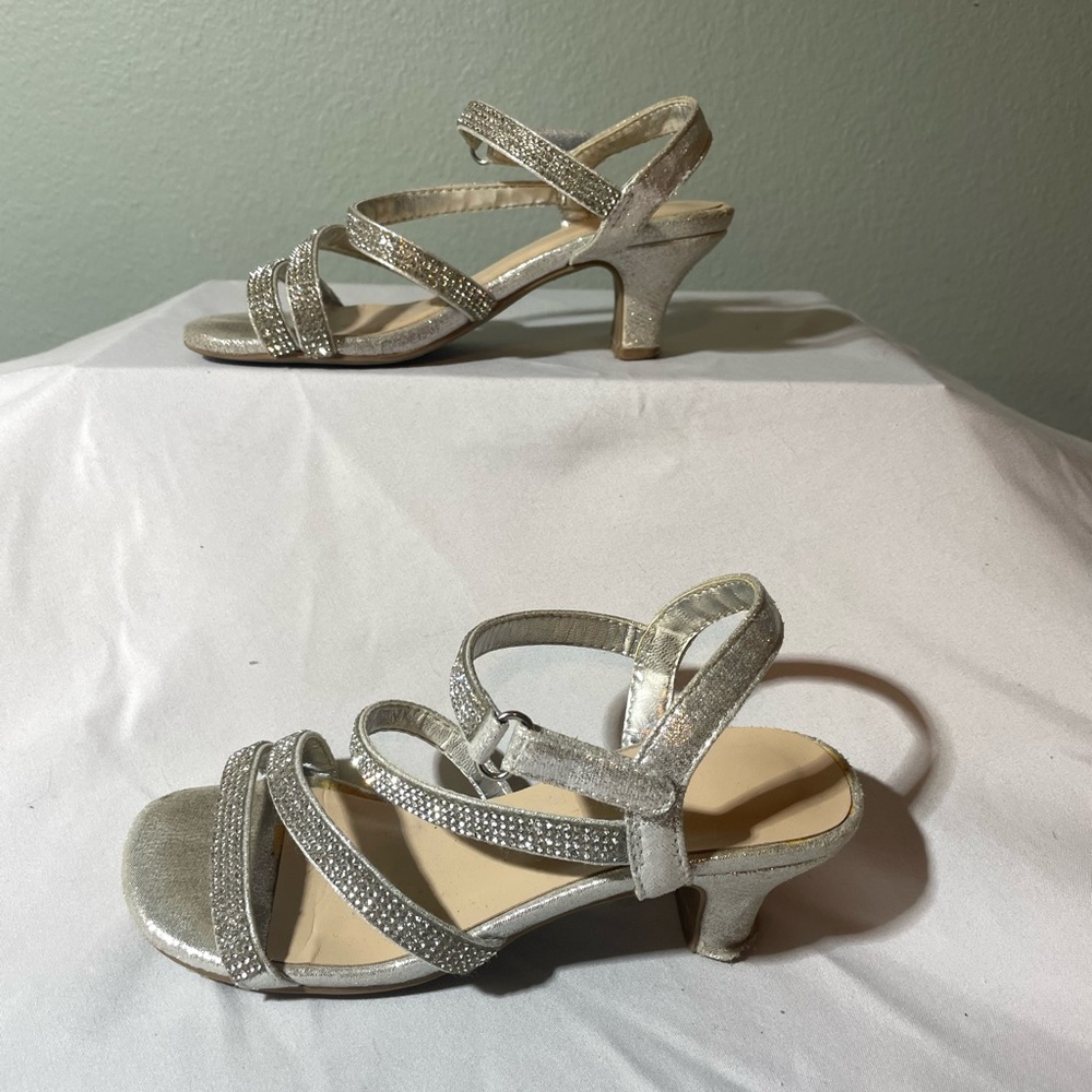 Elegant Silver Strappy Heels